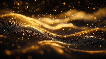 Poster - This stunning abstract digital background features vibrant light particles in motion, creating a dynamic visual effect perfect for technology themes and artistic design.