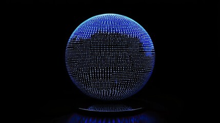 Aufkleber - A stunning digital representation of a globe with binary code patterns and blue lighting on a dark background, perfect for themes of technology, innovation, and data visu