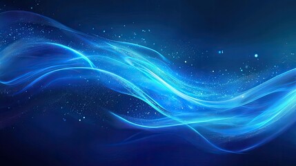 Aufkleber - Vibrant abstract blue digital background featuring dynamic data streams and light effects, perfect for technology and innovation visuals in various projects.