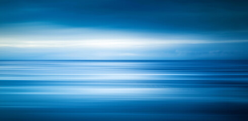 Fototapete - Blue and white horizontal motion blur texture for background