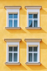 Sticker - Yellow Building with Three Windows