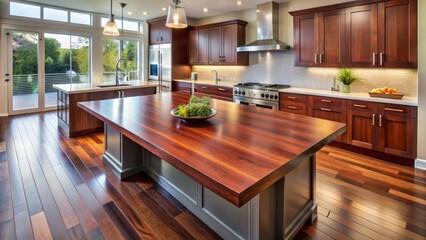 Wall Mural - Modern Kitchen with Wooden Accents and Natural Light