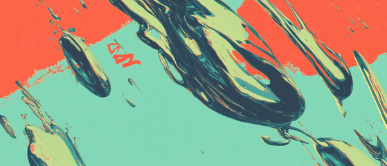 Poster - Abstract visualization of light streaks creating surreal patterns in a vibrant color palette