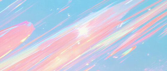 Poster - Abstract composition exploring motion blur and depth with soft colors and gradients