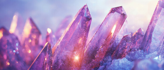 Poster - Sparkling abstract crystals refracting light and showcasing vibrant colors in stunning detail