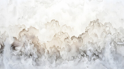 Wall Mural - watercolor texture on white paper with paint leaks and ombre effects, generative ai