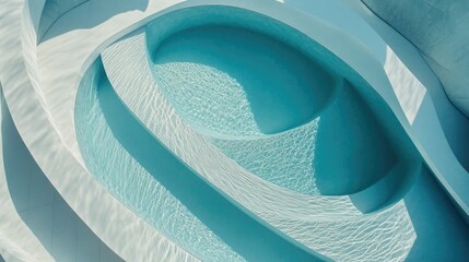 Aufkleber - Dynamic wave patterns in a swimming pool, illuminated by natural light from above