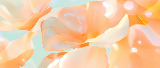 Poster - 3d flowers create an abstract background with organic shapes and smooth transitions