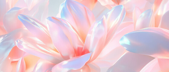 Poster - unique 3d abstract flowers with varying textures and materials for visual interest