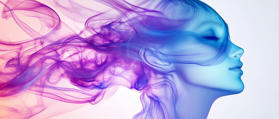 Poster - Colorful abstract smoke flows gracefully in dynamic iridescent waves