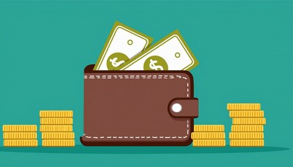 Wall Mural - business symbols and money signs. collection of money silhouettes. wallet with cards symbol. coin si