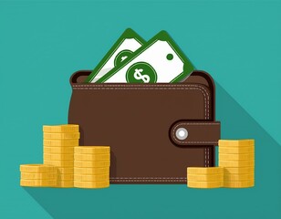 Wall Mural - business symbols and money signs. collection of money silhouettes. wallet with cards symbol. coin si