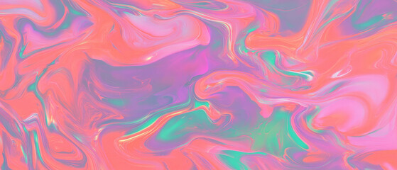Poster - Swirling neon smoke abstract design in vibrant colors with modern artistic flair