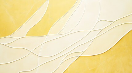 Poster - Minimalist design of white lines on a light yellow surface, showcasing clean and elegant abstract patterns