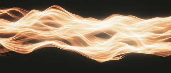Poster - dynamic abstract background featuring 3d sound waves with glowing light trails and movement