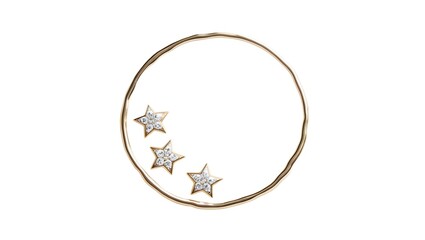Fototapete - A minimalist design featuring a circular frame with three stars arranged in a cluster on a white background