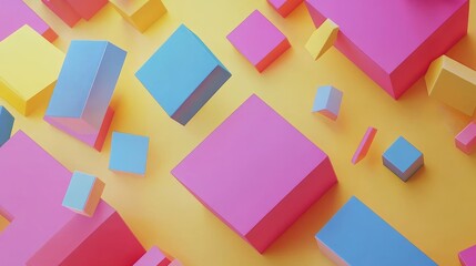 Poster - Abstract  template geometric flyer with color squares. Design element