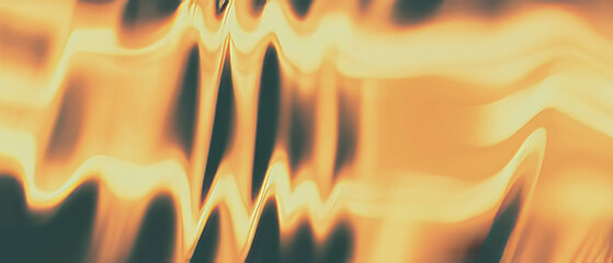 Poster - futuristic design featuring abstract 3d sound waves with dynamic metallic reflections