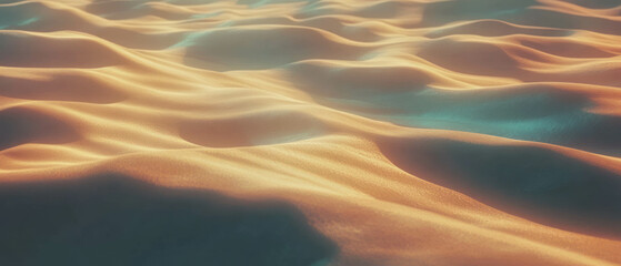 Poster - Dynamic landscape of flowing sand waves creating an abstract textured background
