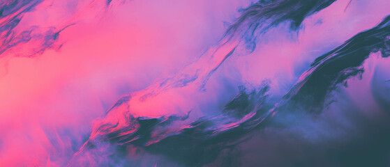 Poster - Mysterious abstract background with thick black oil waves and swirling patterns in dark hues