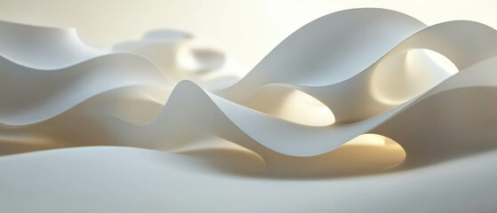 Poster - Dynamic interplay of 3D abstract shapes creating light and shadow drama