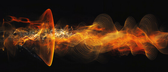 Leinwandbilder - Dynamic abstract representations of sound waves and visual music patterns