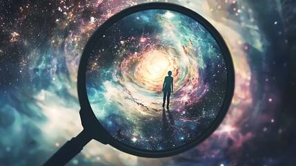 Wall Mural - A person is standing in a spiral galaxy