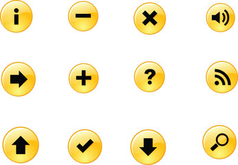 Vector Button Icon Set | Modern UI UX Web Interface Elements Including Colorful Rounded and Rectangular Buttons for Website, Mobile App, Game Menu, Click Icons, and Digital Design Projects