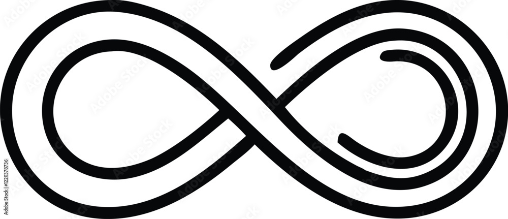 Infinity symbol, black and white, minimalist design, clean lines ...