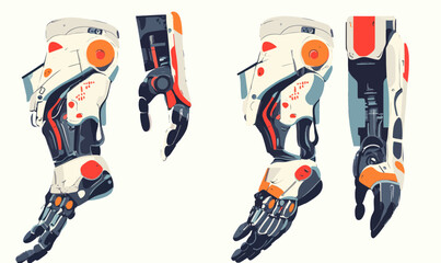 Poster - Futuristic Robotic Prosthetic Limbs in Minimalist Vector Style for Technological Innovation