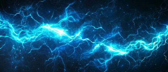 Poster - Electric blue wires create a futuristic and dynamic atmosphere with zipping energy flow