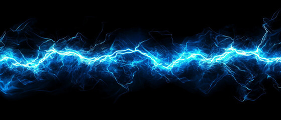 Poster - Electric blue wires create a dynamic and futuristic abstract background design