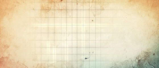 Poster - Grid paper background with light texture overlay and central empty space for design projects