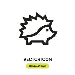 Fototapete - Porcupine icon vector. Linear-style sign for mobile concept and web design. Porcupine symbol illustration. Pixel vector graphics - Vector.	
