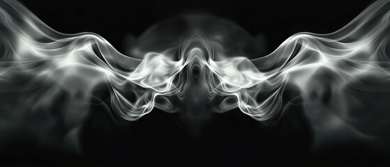 Poster - mysterious design with holographic smoke and abstract elements for creative projects