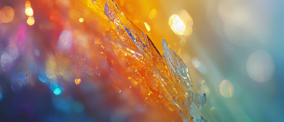 Poster - Light refracting through crystal creates a vibrant spectrum of sparkling colors