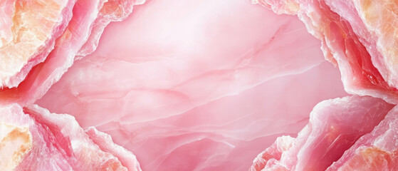 Poster - Polished pink onyx background with empty middle and elegant shiny banner design