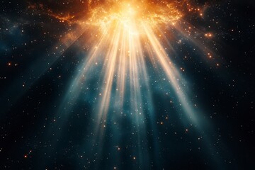 Wall Mural - Brilliant cosmic explosion creates stunning light rays in the vastness of space. Generative AI