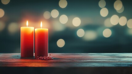 Wall Mural - A symbolic glowing Candlelight Dinner indicating in valentine's day concept