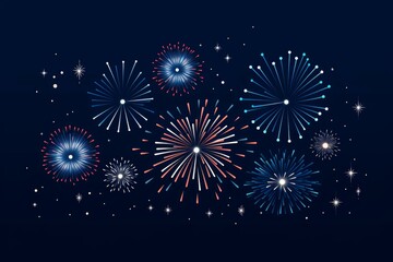 Poster - colorful fireworks light up the night sky, creating a festive atmosphere