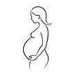 © Good Co Vision - Minimalist black and white line drawing of a pregnant woman