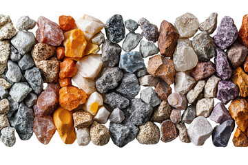Poster - A beautiful arrangement of colorful stones and pebbles. This vibrant display highlights the natural beauty and diversity of mineral textures.