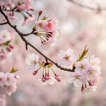 water color cherry blossom sakura branch of tree