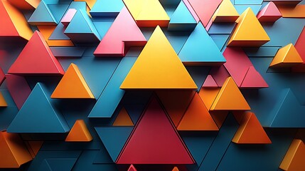 Abstract Colorful Triangular Geometric Pattern Design