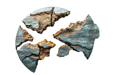 Aufkleber - A visually striking abstract design featuring cracked stone textures, showcasing natural beauty and artistic flair, perfect for creative projects.