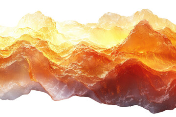 Aufkleber - An abstract landscape showcasing vibrant layers of orange and yellow hues, resembling flowing waves of light, perfect for design or creative projects.