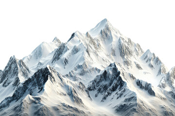 Poster - Serene snow-capped mountains rise majestically against a clear blue sky, showcasing nature's breathtaking beauty and tranquility, perfect for outdoor inspiration.