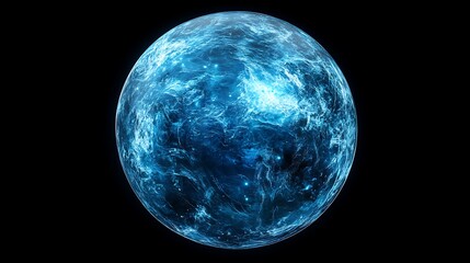 Wall Mural - a blue earth with lights on it centered, realistic 3d planet earth