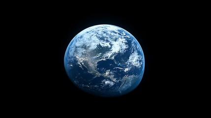 Wall Mural - a blue earth with lights on it centered, realistic 3d planet earth