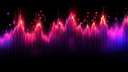 Wall Mural - Colorful sound wave visualization against black background